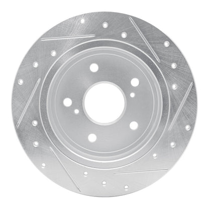 R1 Concepts R1 10-13 Suzuki Kizashi Rear Left Drilled & Slotted Silver Brake Rotor