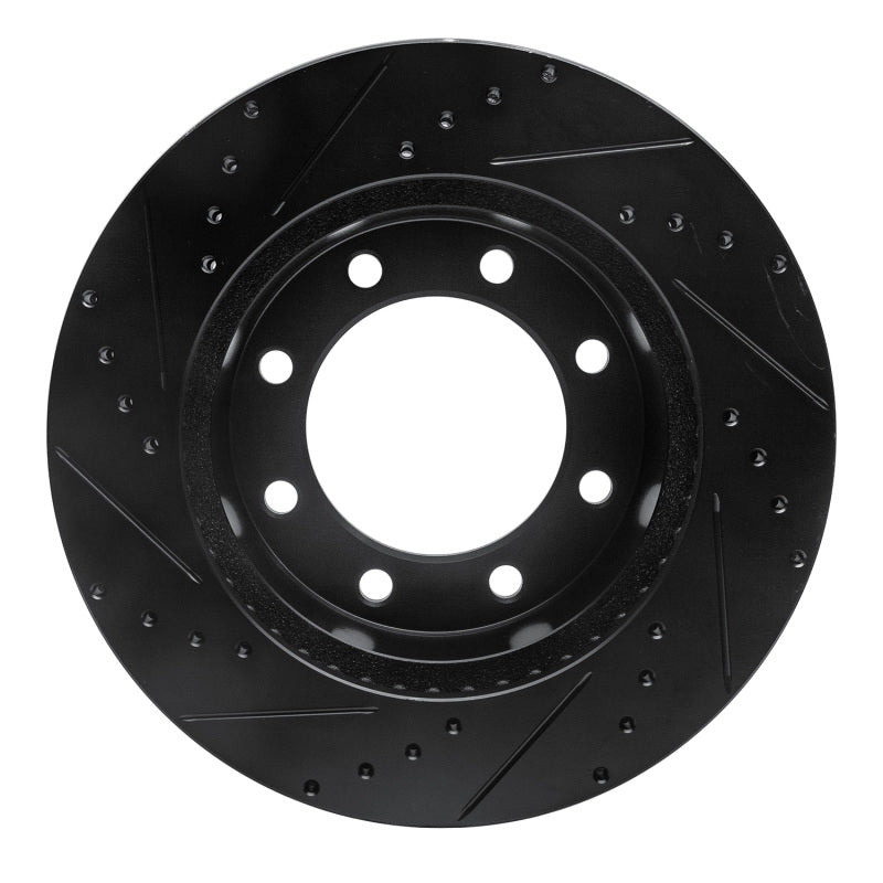 R1 Concepts R1 05-12 Ford F-250 4WD (Super Duty) Front Right Drilled & Slotted Black Brake Rotor