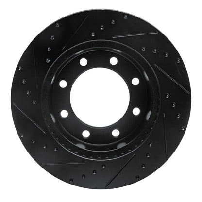 R1 Concepts R1 05-12 Ford F-250 4WD (Super Duty) Front Right Drilled & Slotted Black Brake Rotor