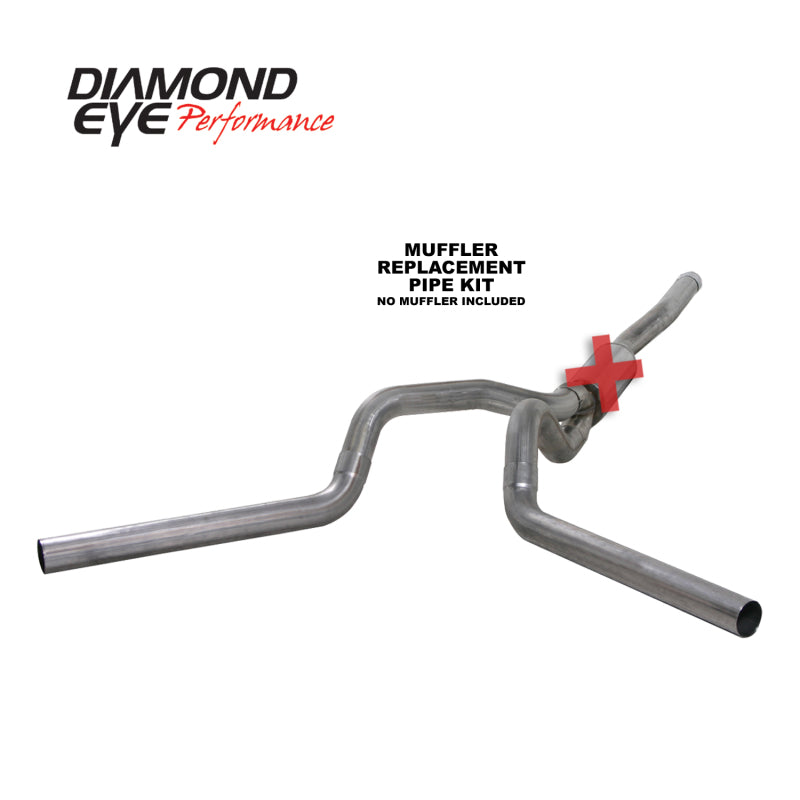 Diamond Eye Performance Diamond Eye KIT 4in Catback MFLR RPLCMENT PIPE DUAL SS: 2006-2007.5 CHEVY/GMC 6.6L 2500/3500