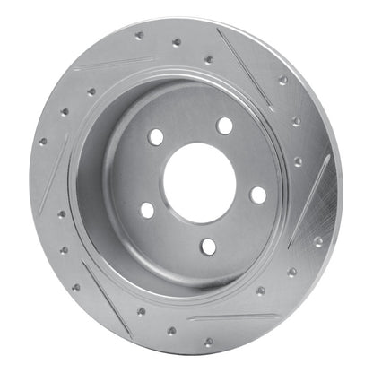 R1 Concepts R1 96-02 Ford Crown Victoria Rear Left Drilled & Slotted Silver Brake Rotor