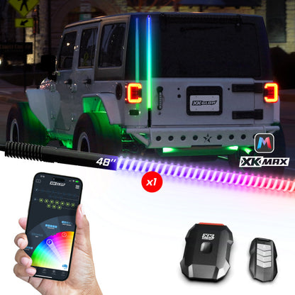 XKGLOW XK Glow 1x 48 XKmax RGBW Advanced App Control LED Whip Light Kit for 4x4 Offroad UTV ATV