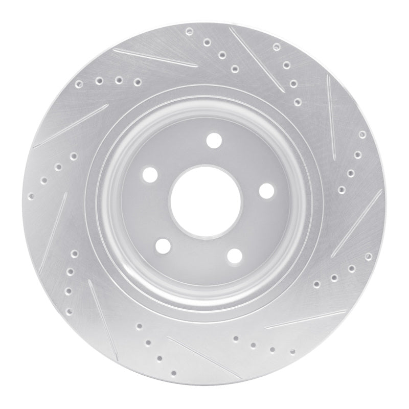 R1 Concepts R1 04-06 Dodge Ram 1500 Pickup Front Left Drilled & Slotted Silver Brake Rotor