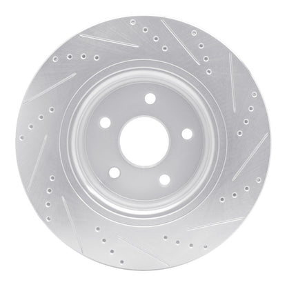 R1 Concepts R1 04-06 Dodge Ram 1500 Pickup Front Left Drilled & Slotted Silver Brake Rotor