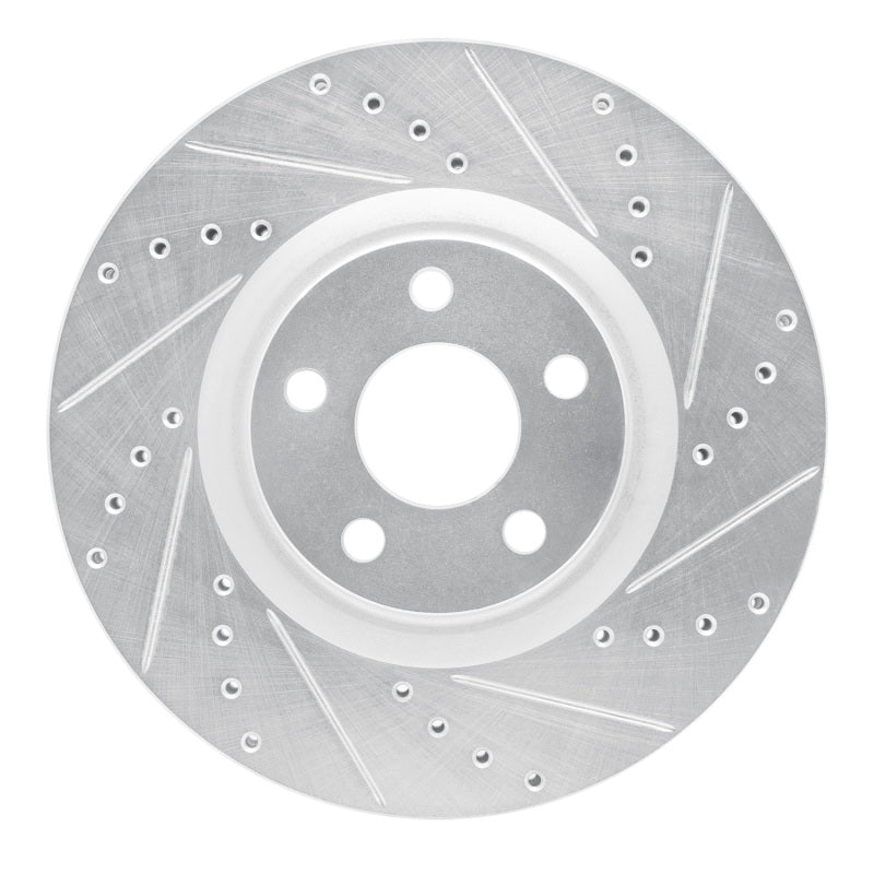 R1 Concepts R1 15-20 Ford Edge Front Right Drilled & Slotted Silver Brake Rotor