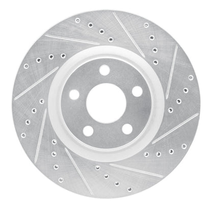 R1 Concepts R1 15-20 Ford Edge Front Right Drilled & Slotted Silver Brake Rotor