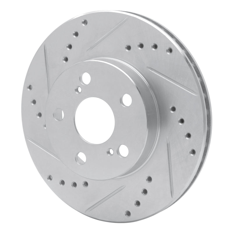 R1 Concepts R1 04-09 Toyota Prius Front Left Drilled & Slotted Silver Brake Rotor