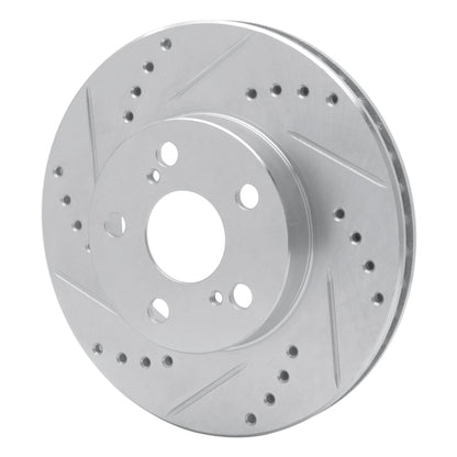 R1 Concepts R1 04-09 Toyota Prius Front Left Drilled & Slotted Silver Brake Rotor
