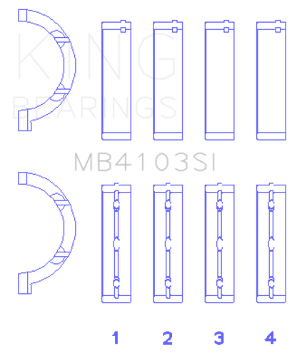 King Engine Bearings Chrysler 197 (Size +1.0mm) Main Bearing Set