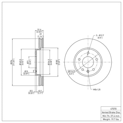 DFC 07-15 Chevrolet Captiva Sport Front Brake Rotor
