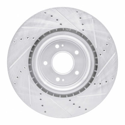 R1 Concepts R1 08-15 Mitsubishi Lancer Front Left Drilled & Slotted Silver Brake Rotor
