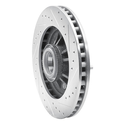 R1 Concepts R1 97-00 Ford Expedition Front Left Drilled & Slotted Silver Brake Rotor