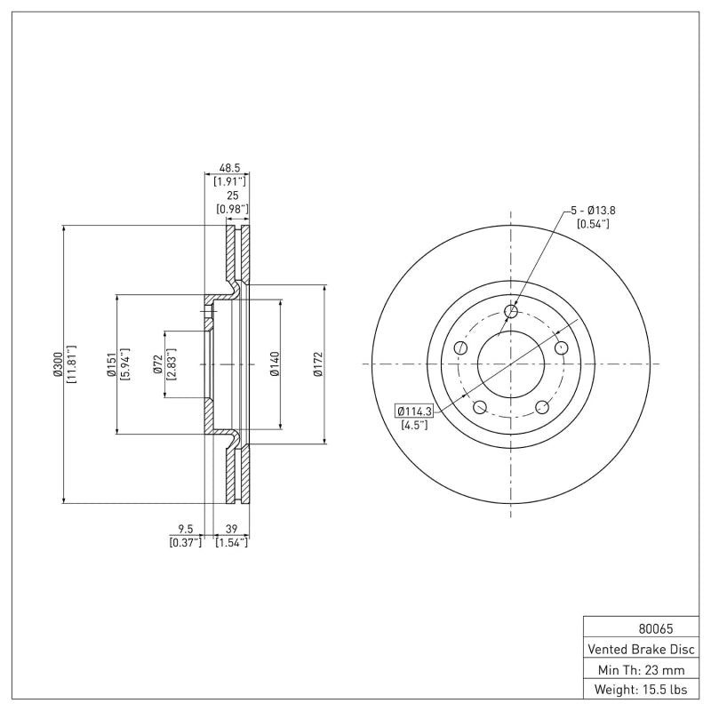 DFC 04-15 Mazda 3 Front Brake Rotor
