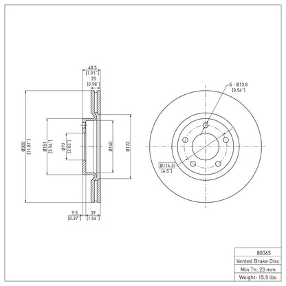 DFC 04-15 Mazda 3 Front Brake Rotor