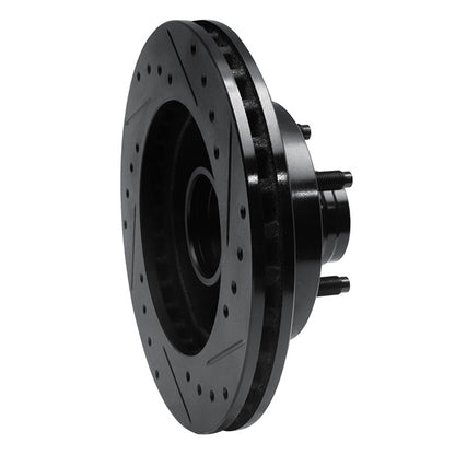 R1 Concepts R1 98-02 Ford Ranger (USA/Canada) Front Left Drilled & Slotted Black Brake Rotor