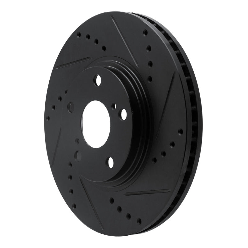 R1 Concepts R1 99-07 Lexus ES300 Front Right Drilled & Slotted Black Brake Rotor
