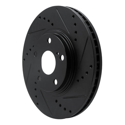 R1 Concepts R1 99-07 Lexus ES300 Front Right Drilled & Slotted Black Brake Rotor