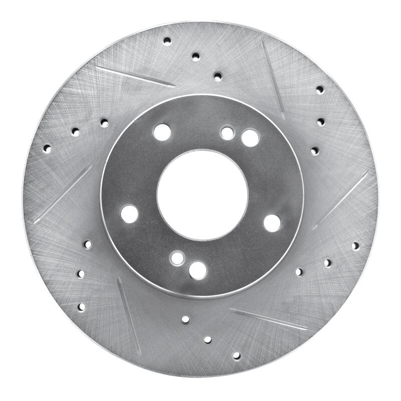 R1 Concepts R1 89-99 Infiniti I30 Front Right Drilled & Slotted Silver Brake Rotor