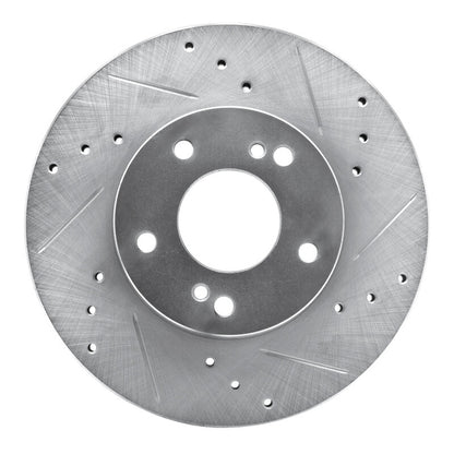 R1 Concepts R1 89-99 Infiniti I30 Front Right Drilled & Slotted Silver Brake Rotor