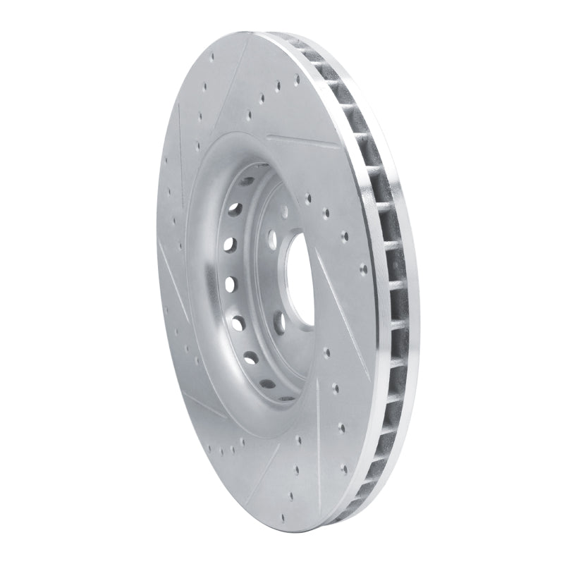 R1 Concepts R1 14-23 Dodge Charger Front Right Drilled & Slotted Silver Brake Rotor