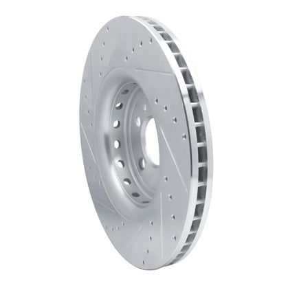 R1 Concepts R1 14-23 Dodge Charger Front Right Drilled & Slotted Silver Brake Rotor