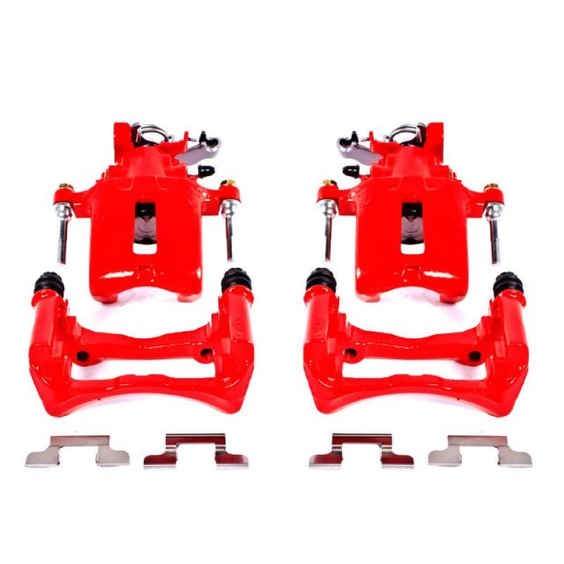PowerStop Power Stop 05-14 Ford Mustang Rear Red Calipers w/Brackets - Pair