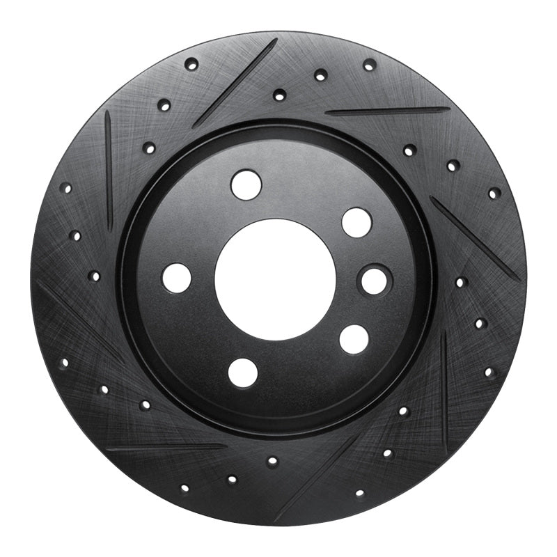 R1 Concepts R1 01-03 Volkswagen EuroVan Rear Left Drilled & Slotted Black Brake Rotor