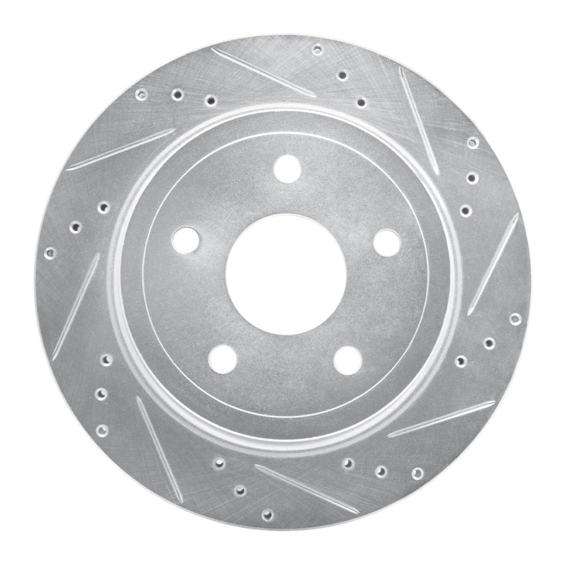 R1 Concepts R1 04-06 Dodge Ram 1500 Pickup Rear Left Drilled & Slotted Silver Brake Rotor