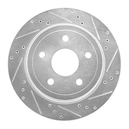 R1 Concepts R1 04-06 Dodge Ram 1500 Pickup Rear Left Drilled & Slotted Silver Brake Rotor