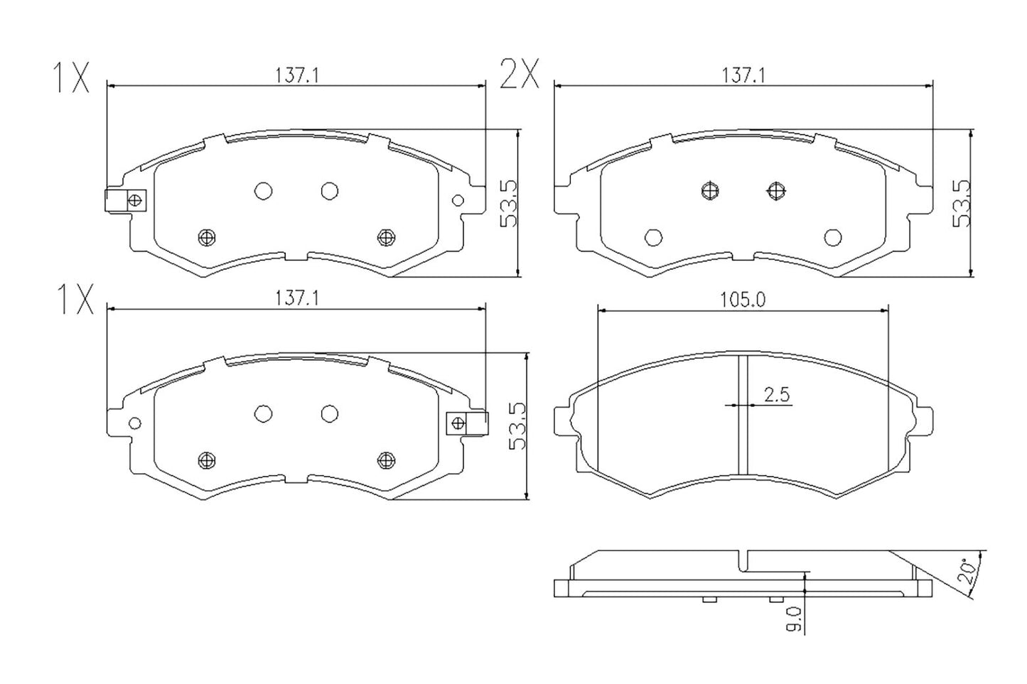 BOGAP Y8210111 Brake Pad Set, Disc Brake | ML Performance Car Parts