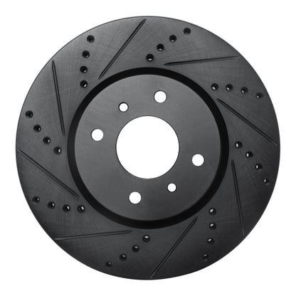 R1 Concepts R1 04-06 Nissan Sentra Front Left Drilled & Slotted Black Brake Rotor