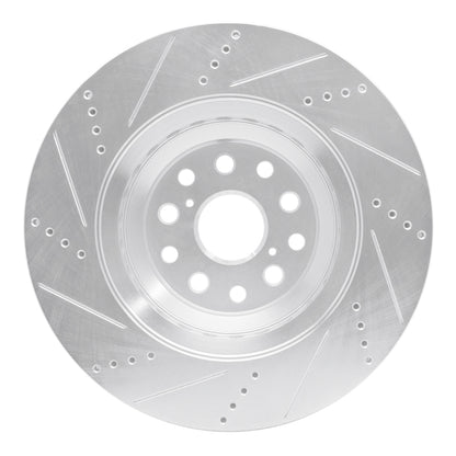 R1 Concepts R1 07-23 Lexus LS600h Right Front Drilled & Slotted Silver Brake Rotor