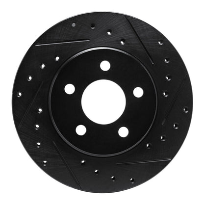 R1 Concepts R1 96-00 Chrysler Town & Country Front Right Drilled & Slotted Black Brake Rotor