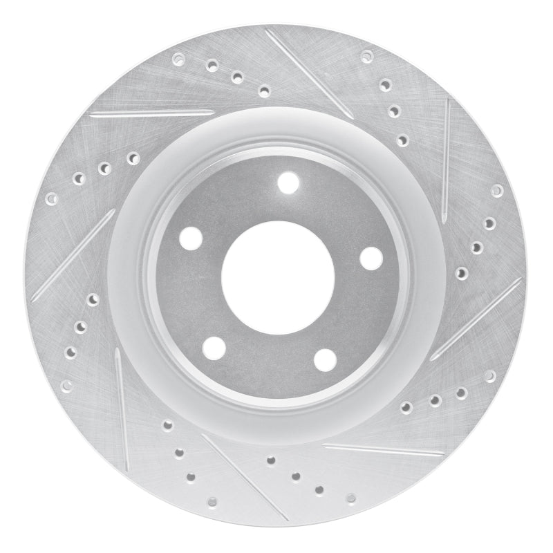 R1 Concepts R1 05-13 Cadillac XLR Front Right Drilled & Slotted Silver Brake Rotor