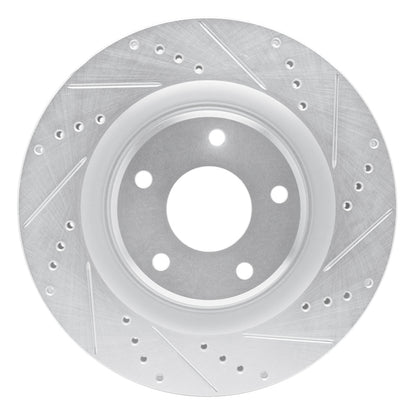 R1 Concepts R1 05-13 Cadillac XLR Front Right Drilled & Slotted Silver Brake Rotor