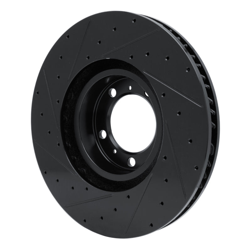 R1 Concepts R1 10-24 Audi RS e-Tron GT Right Front Drilled & Slotted Black Brake Rotor