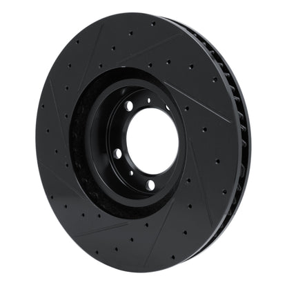 R1 Concepts R1 10-24 Audi RS e-Tron GT Right Front Drilled & Slotted Black Brake Rotor