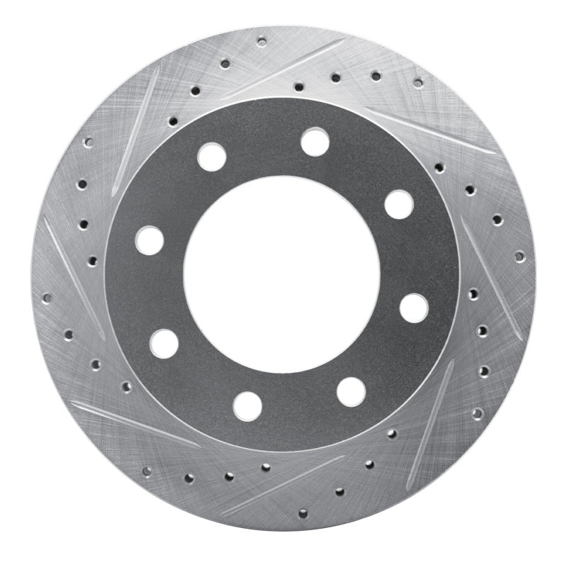 R1 Concepts R1 99-20 Cadillac DeVille Front Left Drilled & Slotted Silver Brake Rotor