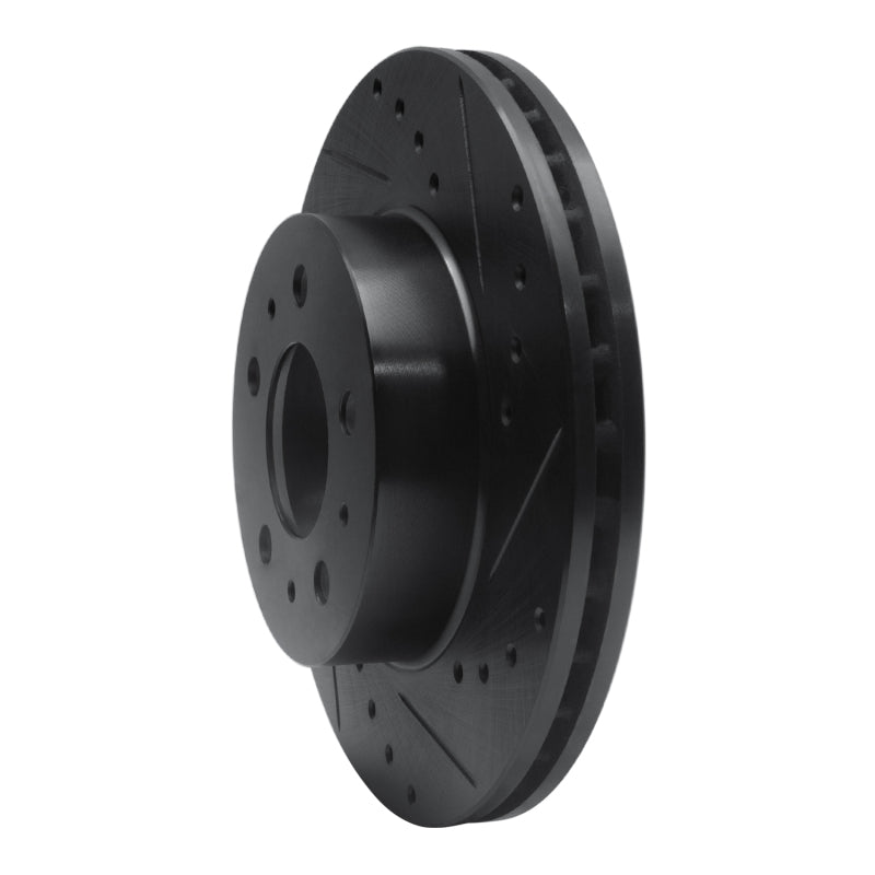 R1 Concepts R1 95-97 Ford Crown Victoria Front Right Drilled & Slotted Black Brake Rotor