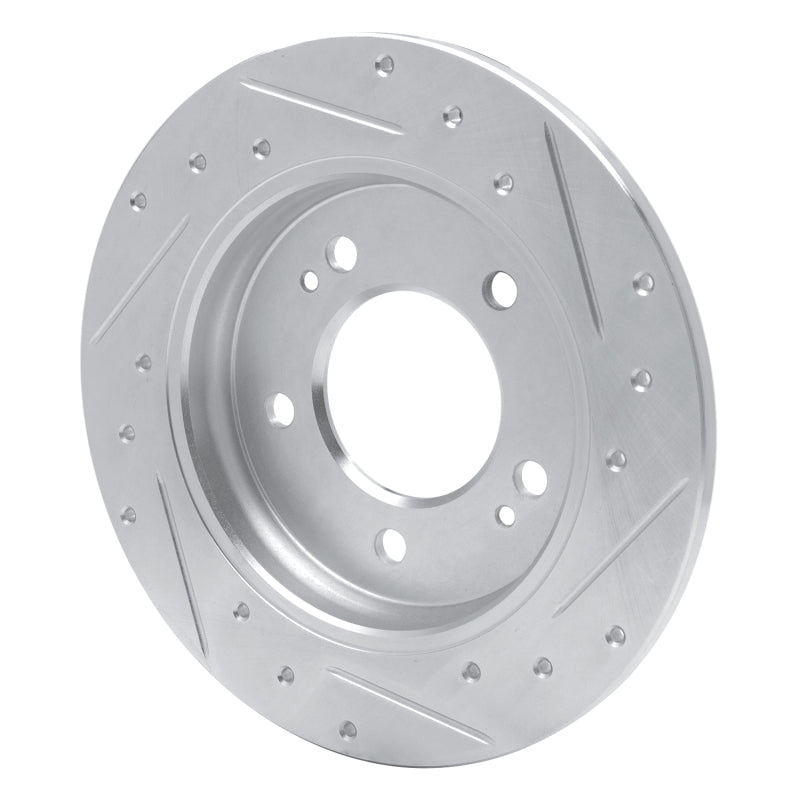 R1 Concepts R1 17-25 Hyundai Elantra GT Rear Left Drilled & Slotted Silver Brake Rotor