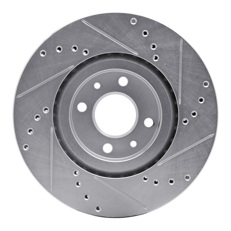 R1 Concepts R1 2012-2019 Fiat 500 (USA/Canada) Front Left Drilled & Slotted Silver Brake Rotor
