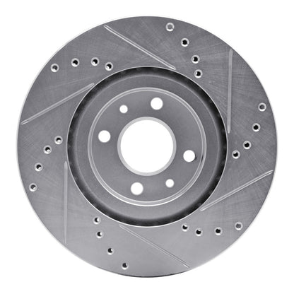 R1 Concepts R1 2012-2019 Fiat 500 (USA/Canada) Front Left Drilled & Slotted Silver Brake Rotor