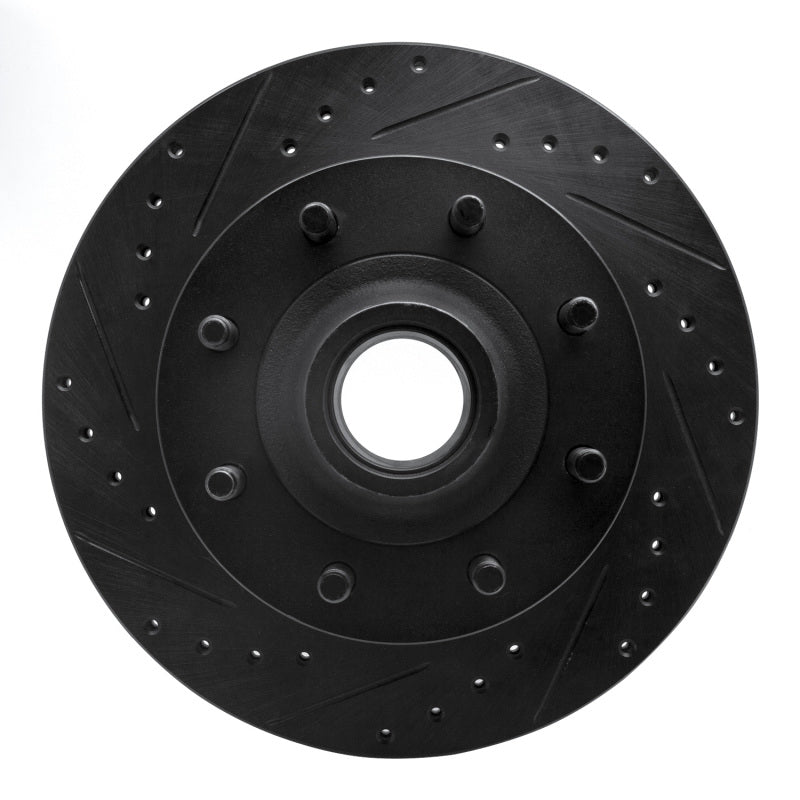 R1 Concepts R1 95-04 Ford E-250 Econoline Front Left Drilled & Slotted Black Brake Rotor