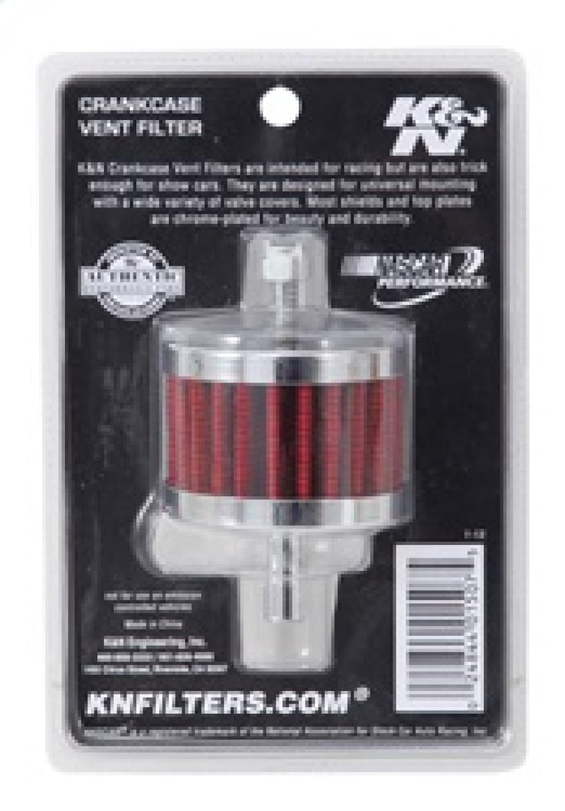 K&N Engineering K&N Steel Base Crankcase Vent Filter 3/8in OD Tube  2in OD 1-1/2in Height