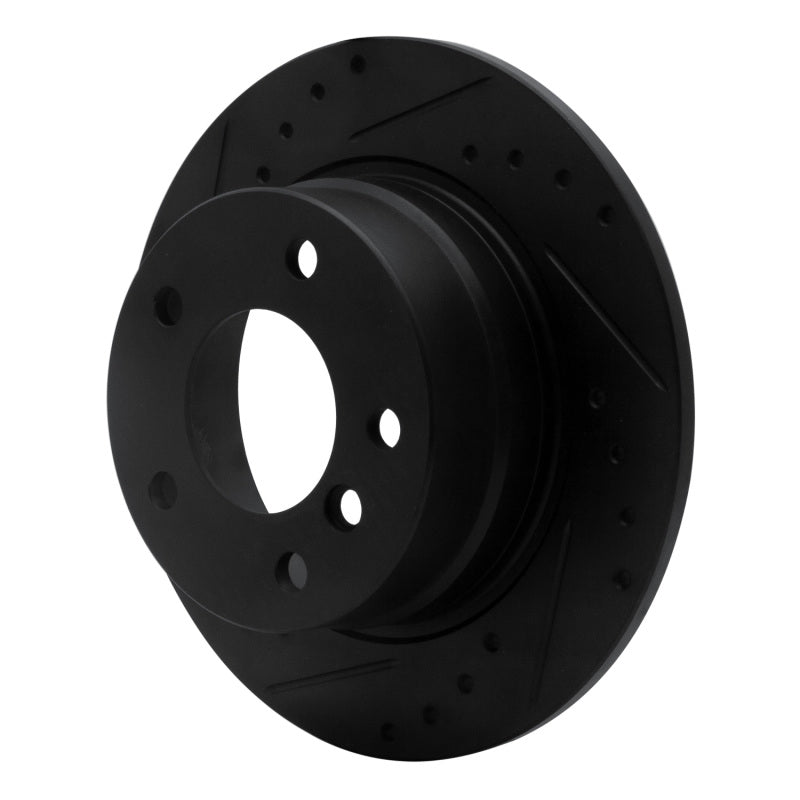 R1 Concepts R1 03-06 BMW Z4 Rear Left Drilled & Slotted Black Brake Rotor
