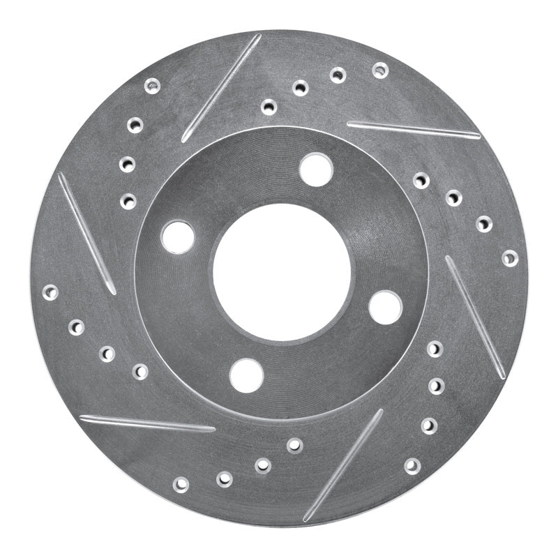 R1 Concepts R1 78-92 Audi 80 Front Left Drilled & Slotted Silver Brake Rotor