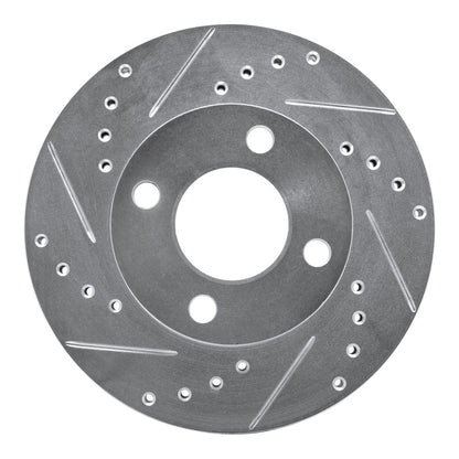 R1 Concepts R1 78-92 Audi 80 Front Left Drilled & Slotted Silver Brake Rotor