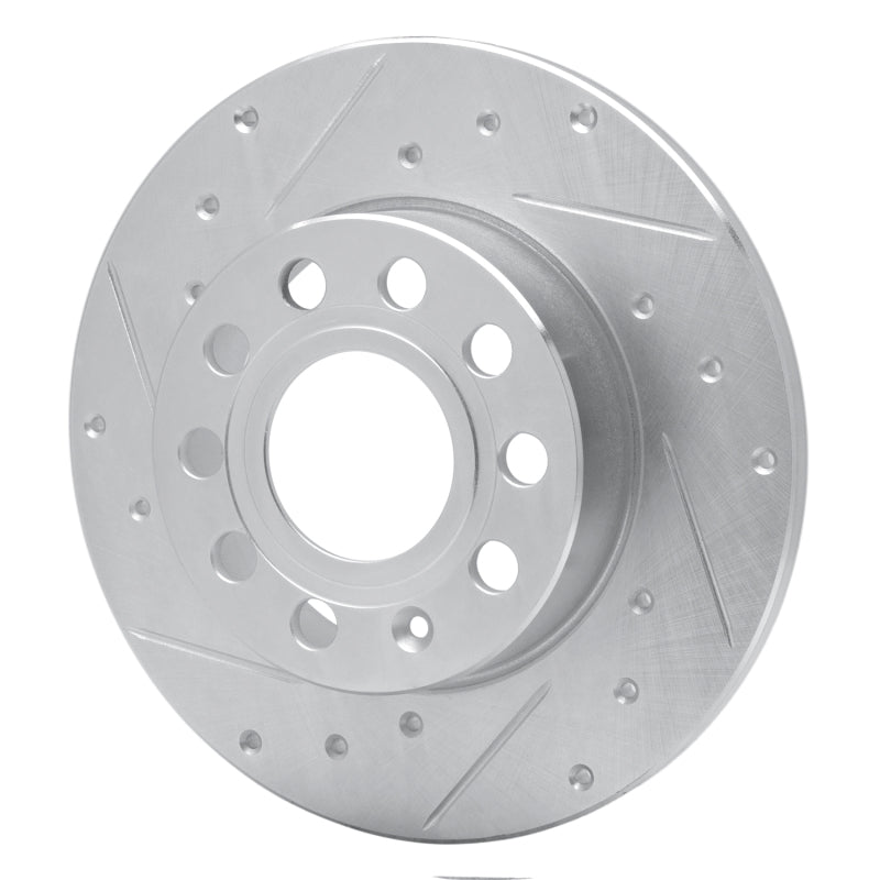 R1 Concepts R1 05-13 Audi A3 Rear Left Drilled & Slotted Silver Brake Rotor