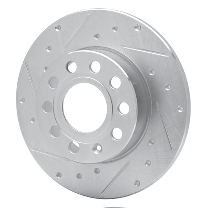 R1 Concepts R1 05-13 Audi A3 Rear Left Drilled & Slotted Silver Brake Rotor
