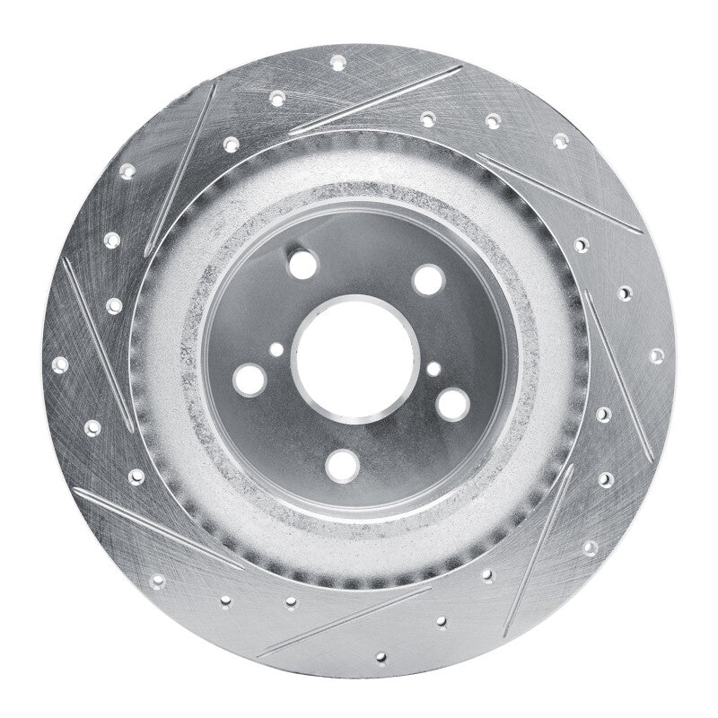 R1 Concepts R1 21-22 Lexus RC300 Rear Right Drilled & Slotted Silver Brake Rotor